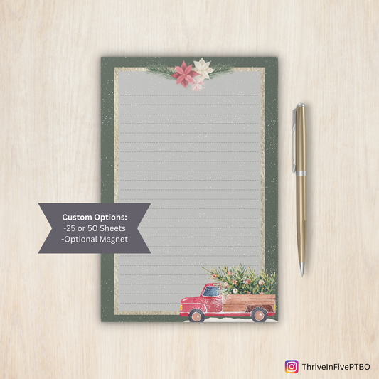 Winter Red Truck - Notepad