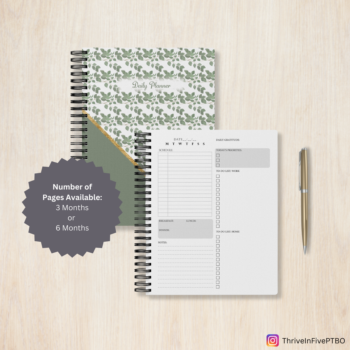 Daily Planner - Botanical Greenery