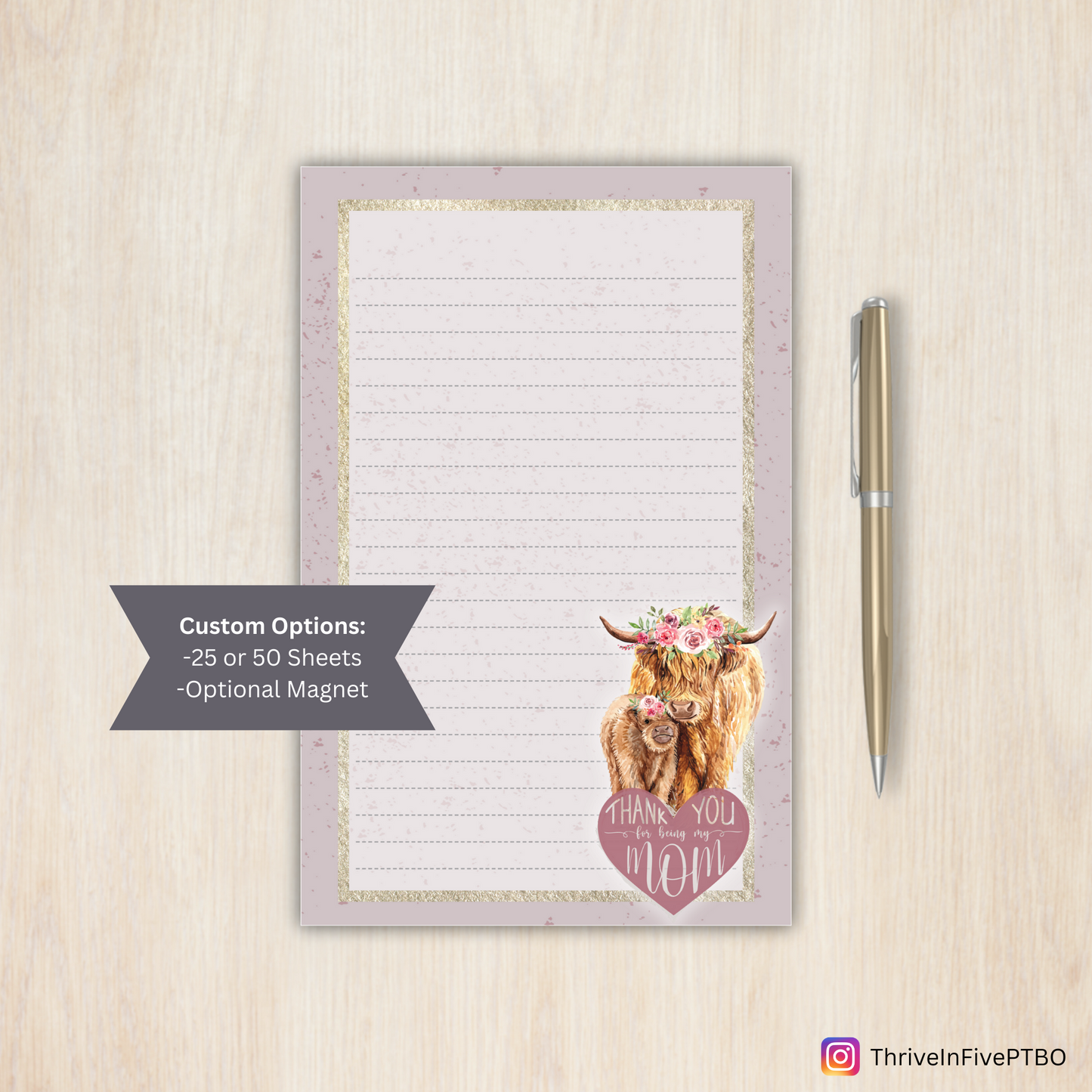 Thank You For Being My Mom - Notepad