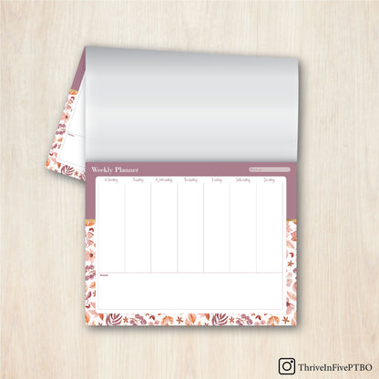 10" x 8" Weekly Planning Notepad | Floral