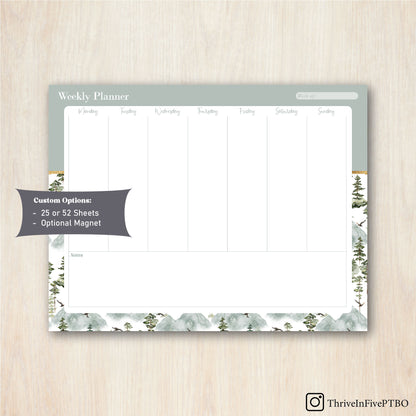 10" x 8" Weekly Planning Notepad | Floral