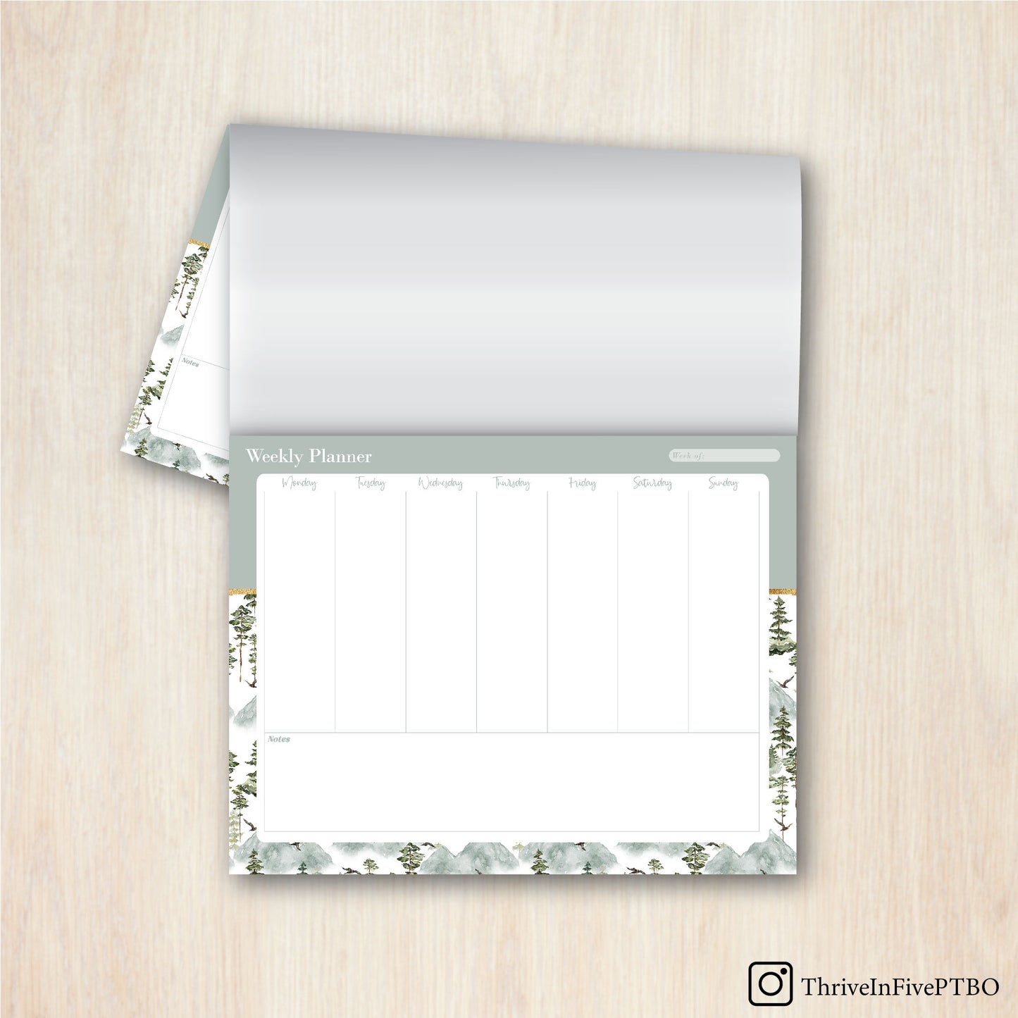 10" x 8" Weekly Planning Notepad | Floral