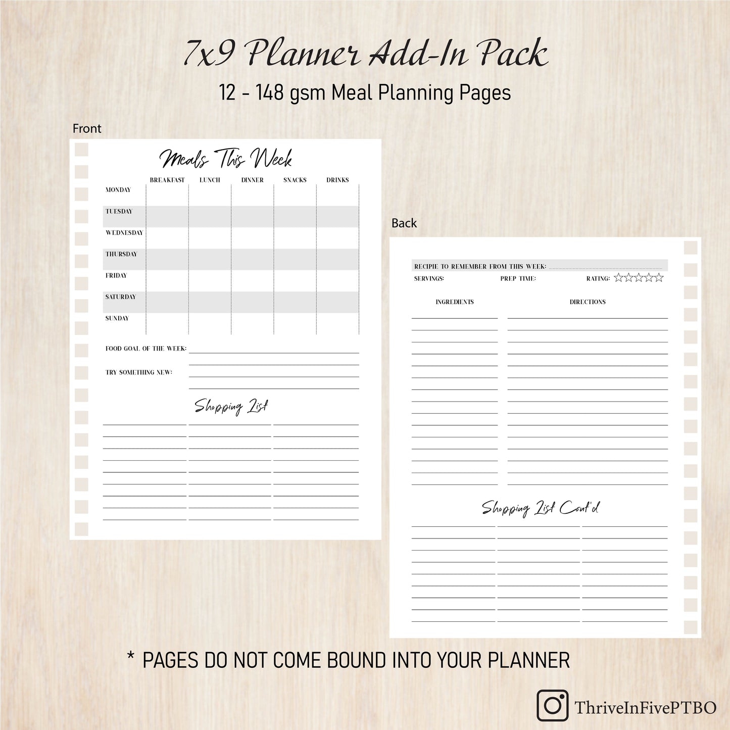 Add-In Pack | Meal Planning |