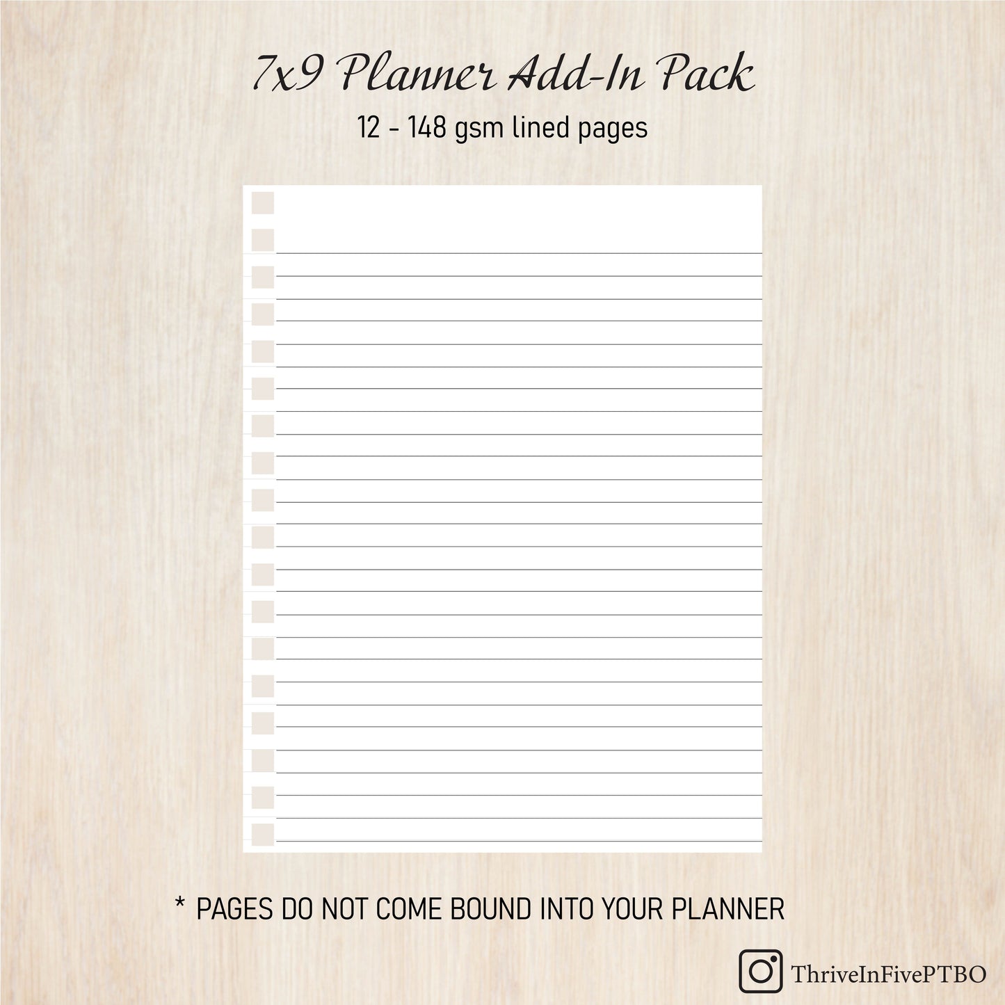 Add-In Pack | 12 Lined Pages |