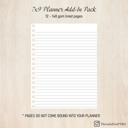 Add-In Pack | 12 Lined Pages |