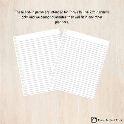 Add-In Pack | 12 Lined Pages |